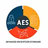 AES - Advanced Encryption Standard acronym. business concept background. vector illustration concept with keywords and icons. lettering illustration with icons for web banner, flyer, landing pag