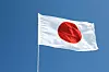 Waving flag of Japan outdoors