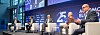 Martin Anderschitz (Cariad), Georg Kopetz (TTTech Auto), Alejandro Vukotich (Qualcomm) und Stan Boland (Five) mit Ricky Hudi auf dem AUTOMOBIL ELEKTRONIK KONGRESS