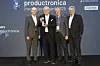 2025, Dr. Andrej Novikov (Uni Rostock), Dr. Reinhard Pfeiffer (Geschäftsführer Messe München), Rainer Kurtz (Beitragsvorsitzender - Kurtz Ersa), innovation Award, productronica
