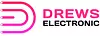 Logo von Drews Electronic in Pink und Schwarz auf weißem Hintergrund.