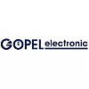 Blaues Göpel electronic Logo auf weißem Hintergrund.