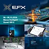 Efx-Messestand auf der Messe Stuttgart mit Logo, Standnummer B910 und Datumsangabe.