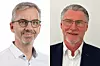 Zwei Porträtfotos desselben Mannes nebeneinander, links hell gekleidet, rechts im Sakko.