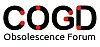 Logo mit den Buchstaben COGD und dem Text Obsolescence Forum in Schwarz und Rot.