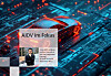 Abstrakte Tech-Grafik mit leuchtenden Datenlinien und einer eingeblendeten Kachel mit dem Text „AIDV im Fokus“.