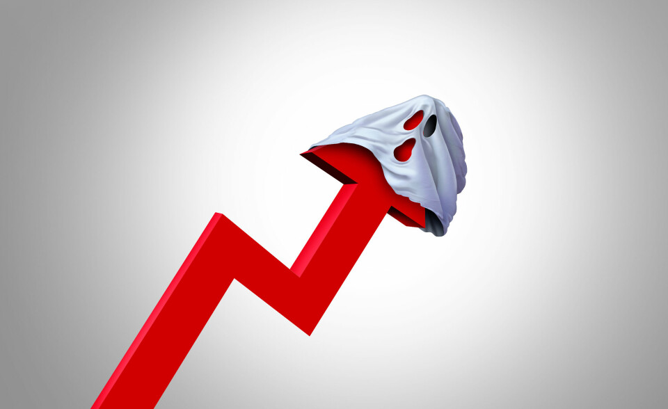 Platz 10: Krise!? Das ist die Situation der europäischen EMS-IndustrieDie anhaltende Diskussion über die Versorgungskrise mit Halbleitern hat in der EMS-Branche für viel Aufregung gesorgt. Aber was sagen die Zahlen?in4ma hat nachgefragt und kommt zu erstaunlichen Ergebnissen. Halloween-Saison Inflation Konzept als Herbst-Gespenst-Symbol, das von einer nach oben gerichteten finanziellen Chart-Pfeil, der steigenden Herbst saisonale Preise mit 3D getroffen