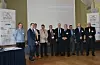 Die Referenten des diesjährigen Technologieseminars (v.l.n.r.): Dr. Matthias Hutter (Fraunhofer IZM), Prof. Matthias Nowottnik (Uni Rostock), Dominik Bösl (Kuka), Christoph Hippin (Endress Hauser), Dr. Heinz Wohlrabe (TU Dresden), Dr. Hans Bell (Rehm Thermal Systems), Wolfgang Motzek (Coronex Electronic), Jürgen Zacherl (Continental), Jörg Trodler (Heraeus) und Thomas Schmidthausen (4-Tec Marketing).