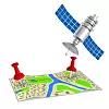 navigation system on white background. Isolated 3d illustration