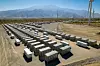 Battery storage array at power plant in the desert near Palm Springs