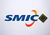 Stone / United Kingdom - July 9 2020: SMIC (Semiconductor Manufacturing International Corporation) logo on the printed document and large computer chip placed next to it. Flat lay.